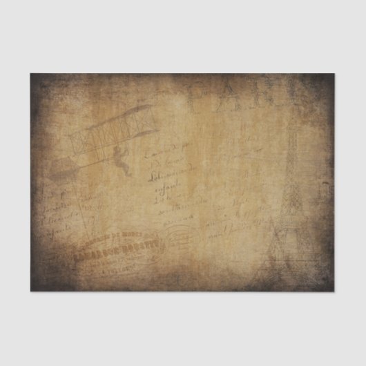 Eiffelturm im Vintagen Stil" Seidenpapier (Vorderseite)