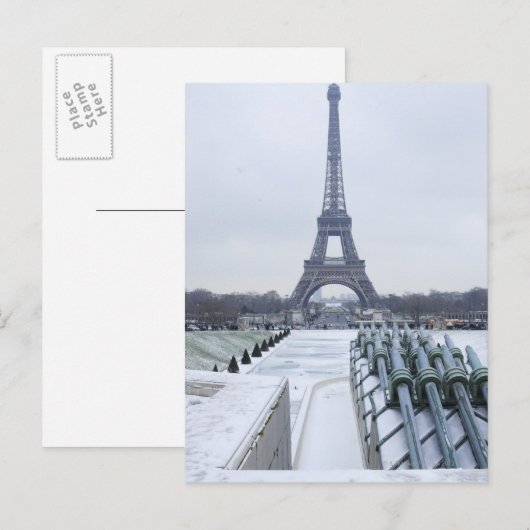 Eiffelturm im Winter 3 Postkarte (Vorne/Hinten)