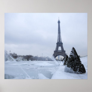 Eiffelturm im Winter Poster