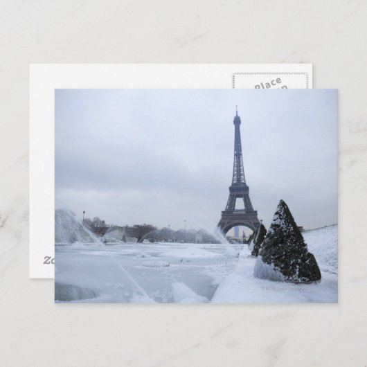 Eiffelturm im Winter Postkarte (Vorne/Hinten)