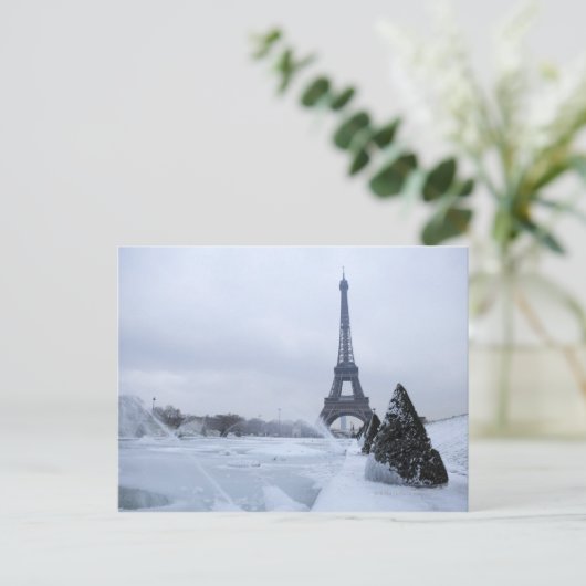 Eiffelturm im Winter Postkarte (Stehend Vorderseite)