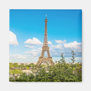 Eiffelturm im Wolkenkratzer-Foto Magnet