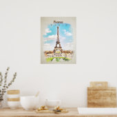 Eiffelturm in Aquarellfarbe Poster (Küche)