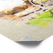 Eiffelturm in Aquarellfarbe Poster (Ecke)