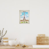 Eiffelturm in Aquarellfarbe Poster (Küche)