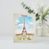 Eiffelturm in Aquarellfarben Postkarte (Stehend Vorderseite)