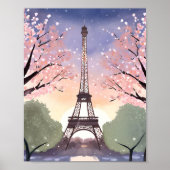 Eiffelturm in Bloom | Paris France Watercolor Poster (Vorne)