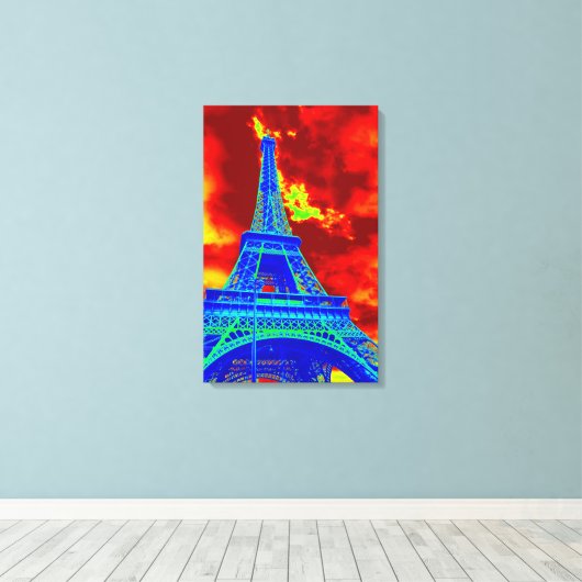 Eiffelturm in Brand Leinwanddruck (Insitu (Holzboden))