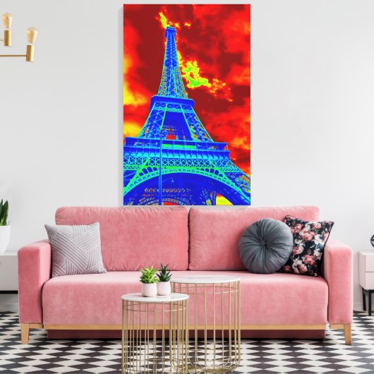 Eiffelturm in Brand Leinwanddruck (Insitu (Wohnzimmer))