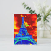 Eiffelturm in Brand Postkarte (Stehend Vorderseite)