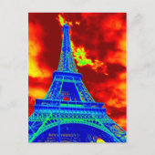 Eiffelturm in Brand Postkarte (Vorderseite)