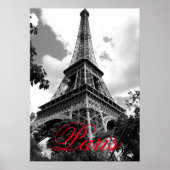 Eiffelturm in der Liebe City Paris Schwarz & Weiß Poster (Vorne)
