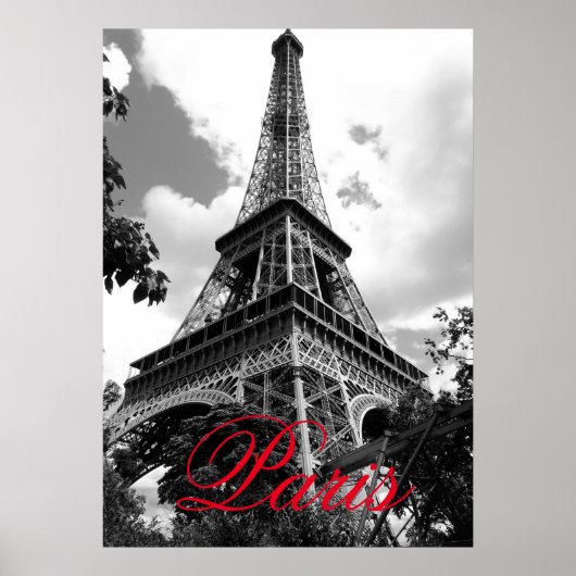 Eiffelturm in der Liebe City Paris Schwarz & Weiß  Poster (Vorne)