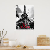 Eiffelturm in der Liebe City Paris Schwarz & Weiß  Poster (Küche)