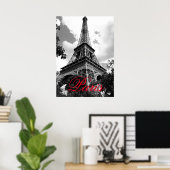 Eiffelturm in der Liebe City Paris Schwarz & Weiß  Poster (Heimbüro)