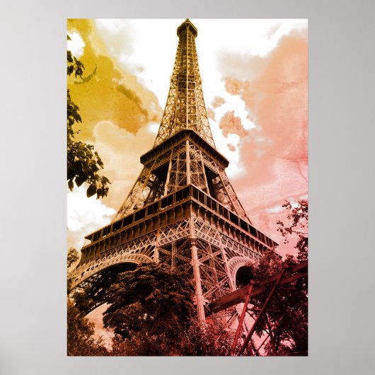 Eiffelturm in der Liebe Paris Herbstfarben Poster (Vorne)