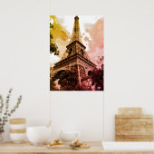 Eiffelturm in der Liebe Paris Herbstfarben Poster (Küche)