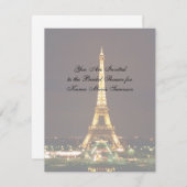Eiffelturm in der Nacht Einladung (Vorne/Hinten)