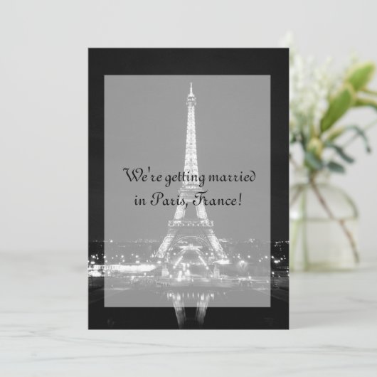 Eiffelturm in der Nacht Einladung (Stehend Vorderseite)