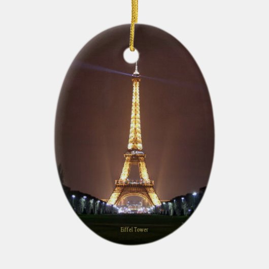 Eiffelturm in der Nacht Keramik Ornament (Vorne)