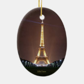 Eiffelturm in der Nacht Keramik Ornament (Hinten)