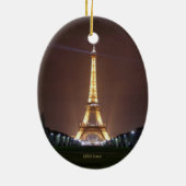 Eiffelturm in der Nacht Keramikornament (Hinten)