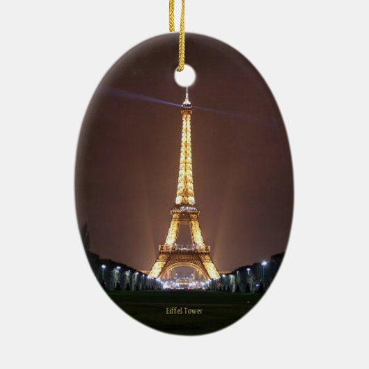 Eiffelturm in der Nacht Keramikornament (Hinten)