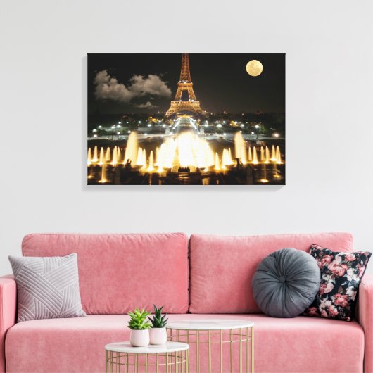 Eiffelturm in der Nacht Leinwanddruck (Insitu (Wohnzimmer))