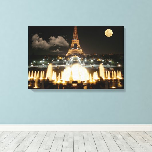 Eiffelturm in der Nacht Leinwanddruck (Insitu (Holzboden))