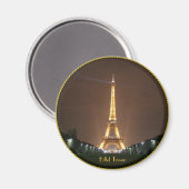 Eiffelturm in der Nacht Magnet (Vorderseite/Rückseite)