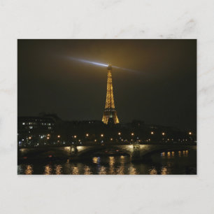 Eiffelturm in der Nacht, Paris. Postkarte