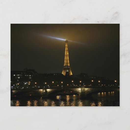 Eiffelturm in der Nacht, Paris. Postkarte (Vorderseite)