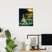 Eiffelturm in der Nacht Poster (Heimbüro)