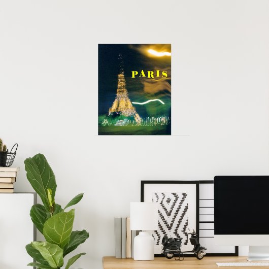 Eiffelturm in der Nacht Poster (Heimbüro)