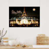 Eiffelturm in der Nacht Poster (Küche)