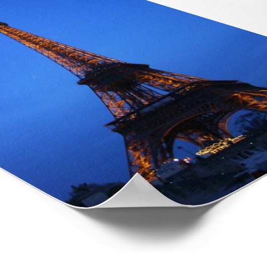 Eiffelturm in der Nacht Poster (Ecke)