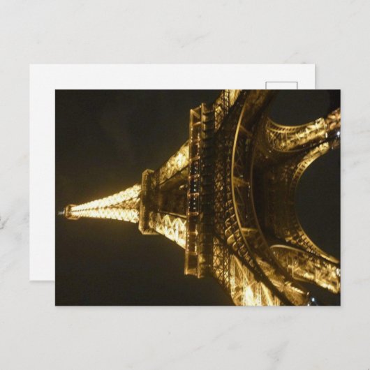 Eiffelturm in der Nacht Postkarte (Vorne/Hinten)