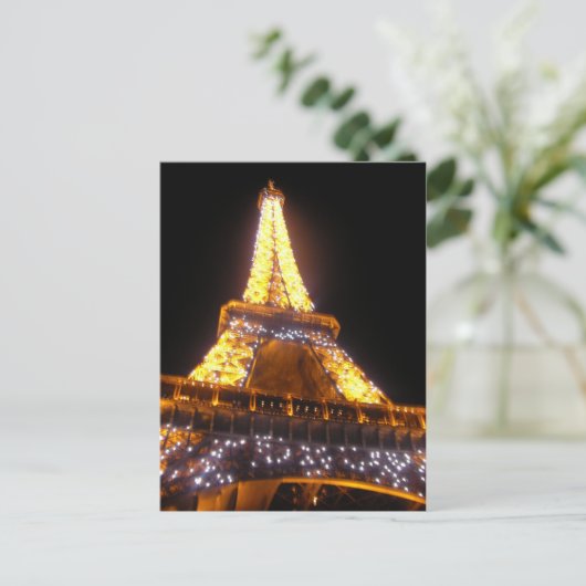 Eiffelturm in der Nacht Postkarte (Stehend Vorderseite)