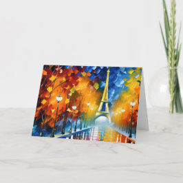Eiffelturm in einem feuchten Pariser Abend Impress Dankeskarte