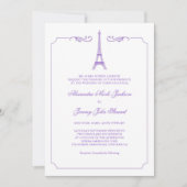 Eiffelturm in Lavender Elegant Highlights Einladung (Vorderseite)