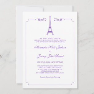 Eiffelturm in Lavender Elegant Highlights Einladung