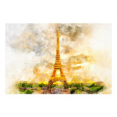 Eiffelturm in Paris bei Sonnenuntergang Nr. 1 Fotodruck (Vorne)