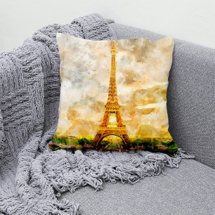 Eiffelturm in Paris bei Sonnenuntergang Nr. 1 Kissen