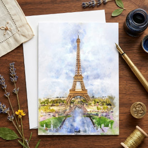 Eiffelturm in Paris bei Sonnenuntergang Nr. 2 Dankeskarte