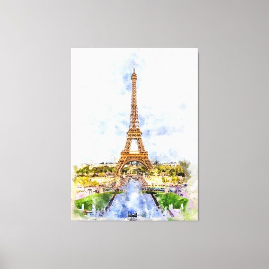 Eiffelturm in Paris bei Sonnenuntergang Nr. 2 Leinwanddruck (Vorderseite)