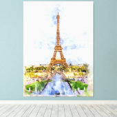 Eiffelturm in Paris bei Sonnenuntergang Nr. 2 Leinwanddruck (Insitu (Holzboden))