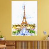 Eiffelturm in Paris bei Sonnenuntergang Nr. 2 Leinwanddruck (Insitu (Wohnzimmer))