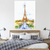 Eiffelturm in Paris bei Sonnenuntergang Nr. 2 Leinwanddruck (Insitu (Schlafzimmer))