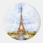 Eiffelturm in Paris bei Sonnenuntergang Nr. 2 Magnet (Vorne)