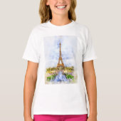 Eiffelturm in Paris bei Sonnenuntergang Nr. 2 T-Shirt (Vorderseite)